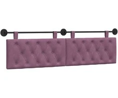 Pakabinamas lovos galvūgalis Su LED šviesa Violetinė Aksomas
