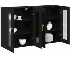 Sieniniai baldai 2 pcs Juodas ąžuolas 69,5 x 34 x 90 cm