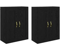 Prikabinama spinta 2 pcs Juodas ąžuolas 69,5 x 34 x 90 cm