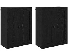 Prikabinama spinta 2 pcs Juodas ąžuolas 69,5 x 34 x 90 cm