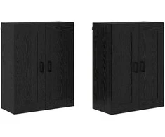 Prikabinama spinta 2 pcs Juodas ąžuolas 69,5 x 34 x 90 cm