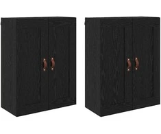 Prikabinama spinta 2 pcs Juodas ąžuolas 69,5 x 34 x 90 cm