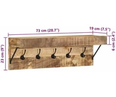 Paltas su saugykla Ruda 73 x 19 x 23 cm Mango medienos masyvas