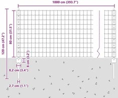 Euro tvoros su stulpu 10 x 0,8 m PVC dengtas plienas Žalia