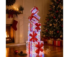 Kalėdinė dekoracija dovanų dėžutė 5 vnt. 125 LED Įvairių spalvų