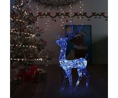 Kalėdinė dekoracija elnias, 120cm, akrilas, 140 mėlynų LED