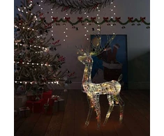 Kalėdinė dekoracija elnias, 128cm, akrilas, 140 spalvotų LED