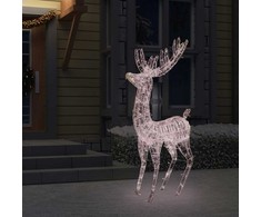 Kalėdinė dekoracija elnias, šiltos baltos, 180cm, akrilas