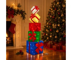 Kalėdinė dovanų dėžučių dekoracija 5 vnt. 125 LED Šilta balta