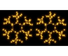 Kalėdinės dekoracijos snaigės su LED, 2vnt., 38x37cm