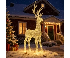 Kalėdinis LED elnio figūros apšvietimas 1000 LED Šilta balta