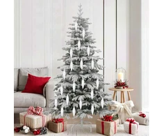 Kalėdinis spiralinis kamuolys 40 vnt. Balta 3 x 11 cm Plastmasė