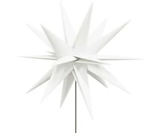 Kalėdinis šviestuvas su kuoliuku ir LED, baltas, 57cm