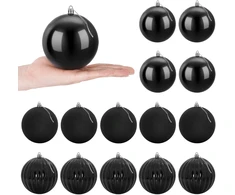 Kalėdinių kamuoliukų rinkinys XL 15 vnt. Juoda Skersmuo 10 cm