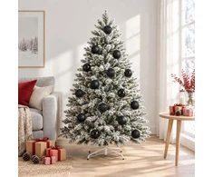 Kalėdinių kamuoliukų rinkinys XL 15 vnt. Juoda Skersmuo 10 cm