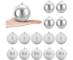 Kalėdinių kamuoliukų rinkinys XL 15 vnt. Sidabrinė Ø 10 cm