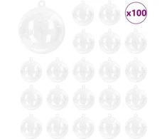 Kalėdinių Kraitės Rinkinys 100 pcs Skaidrus Ø 8 cm