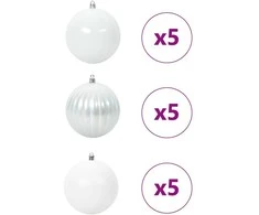 Kalėdų Burbulų Rinkinys XL 15 pcs Balta Plastmasė