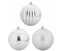 Kalėdų Burbulų Rinkinys XL 15 pcs Sidabro Plastmasė
