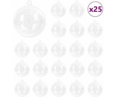 Kalėdinių Kraitės Rinkinys 25 pcs Skaidrus Ø 8 cm