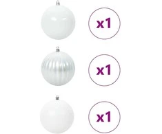 Kalėdinis Kabinamas Rinkinys XXL 3 pcs Balta Plastmasė
