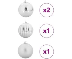 Kalėdų Rūkelių Rinkinys XXL 4 pcs Sidabro Plastmasė