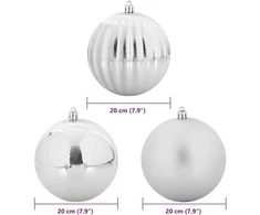 Kalėdinis Kabinamas Rinkinys XXL 4 vnt. Sidabrinė Ø 20 cm