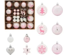Kalėdinių Kraitės Rinkinys 40 pcs Balta ir rožinė Plastmasė