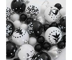 Kalėdinių Kraitės Rinkinys 40 pcs Juoda ir Balta Plastmasė