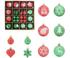 Kalėdinių Kraitės Rinkinys 40 pcs Raudona ir žalia Plastmasė