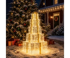 Kalėdinių LED dovanų dėžučių rinkinys 250 LED Šilta balta