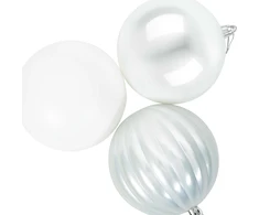 Kalėdinių rutulių rinkinys XXL 3 vnt. Balta Ø 25 cm Plastmasė