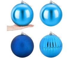 Kalėdinių rutulių rinkinys XXL 4 vnt. Mėlyna Ø 20 cm Plastmasė