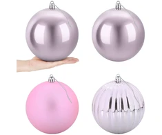 Kalėdinių rutulių rinkinys XXL 4 vnt. Rožinė Ø 20 cm Plastmasė