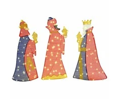 3 karaliai Kalėdų apšvietimas 3 pcs Šilta balta 105 cm audinys