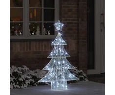 Kalėdų eglutė 100 LED Šalta balta 120 cm Akrilas