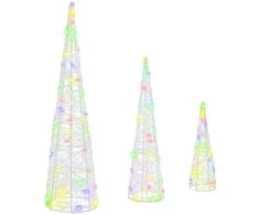 Kalėdų eglutė 3 pcs Įvairiaspalvis 20 x 20 x 80 cm Akrilas