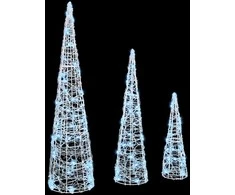 Kalėdų eglutė 3 pcs Šalta balta 20 x 20 x 80 cm Akrilas