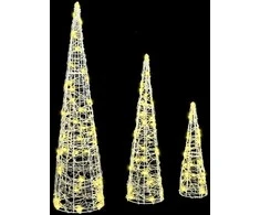 Kalėdų eglutė 3 pcs Šilta balta 20 x 20 x 80 cm Akrilas