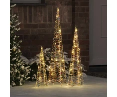 Kalėdų eglutė 3 vnt. 90 LED Šilta balta 20 x 20 x 80 cm PET