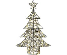 Kalėdų eglutė su 120 LED Šilta balta 150 cm Ratanas