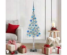 Kalėdų eglutė su 150 LED s stovu Balta 120 cm PE ir Plienas
