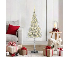 Kalėdų eglutė su 150 LED s stovu Balta 120 cm PE ir Plienas