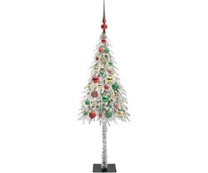 Kalėdų eglutė su 150 LED s stovu Balta 120 cm PE ir Plienas