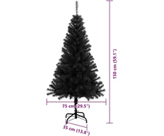 Kalėdų eglutė Juoda 150 cm PVC