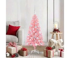 Kalėdų eglutė su 150 LED s stovu Rožinė 120 cm PVC