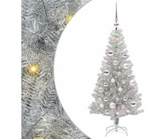 Kalėdų eglutė su 150 LED s stovu Sidabro 120 cm PET