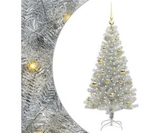 Kalėdų eglutė su 150 LED s stovu Sidabro 120 cm PET