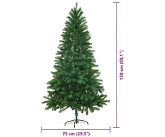 Kalėdų eglutė su 150 LED s stovu Žalia 150 cm PE