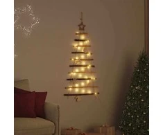 Kalėdų eglutė su 30 LED Natūrali 90 cm masyvi uosio mediena